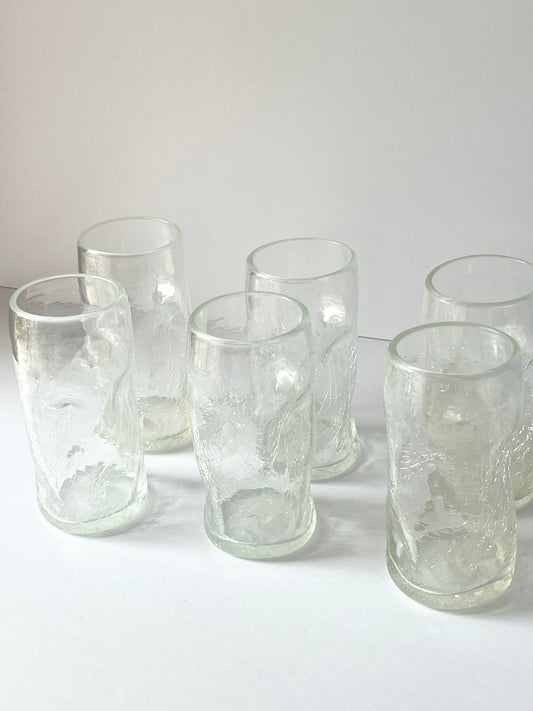 Blenko Crackle Dimple Glass Set